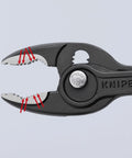 TwinGrip Adjustable Front Grip Pliers With Side Grip Push Button Adjust Tongue And Groove Joint Black, 200mm Length, Close-up