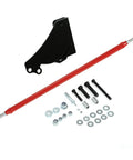 Adjustable Lift Panhard Bar for 4WD Dodge Ram 1994 to 2002, 4.5 to 8 Inch, Front Track Rod Relocation Bracket, Heavy Duty Steel, Bolt On Fit for Ram 1500 2500 3500, Off Road Ready installed with bracket, hardware, and red bar