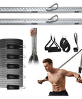 Hella Durable Resistance Band Wall Mount Rack With Two Sturdy Aluminum Brackets And Five Thick Elastic Cords for home gym training.