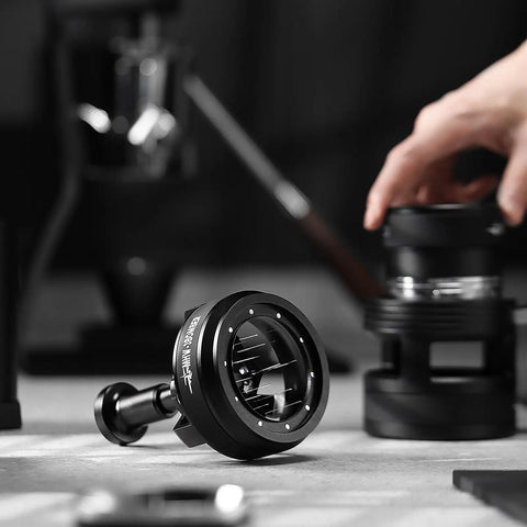 58mm WDT Tool For Espresso Distribution With Magnetic Base For Baristas, Adjustable Depth Needle Distributor, Pro Grade YU Series Cyclone T5849