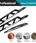 Beefy Heavy Duty Reciprocating Saw Blades Set For Demolition And Masonry Cutting Brick Wood Metal PVC Porous Concrete