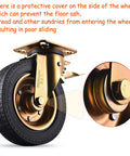 Eight Inch Badass Heavy Duty Casters Set Of Four With Solid Rubber Wheels And Precision Bearings Hella Smooth Industrial Rollers, close-up of protective cover.