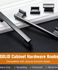 10 Pack Square Matte Black Cabinet Knobs For Kitchen Cabinets And Drawers, Modern Solid Zinc Alloy Handles Displayed