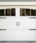 Stainless Steel Door Pull Handle With Plate Heavy Duty Barn Door Hardware for Shed Gate installed on white barn-style door