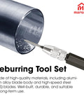 4 Piece Triangular Scraper Deburring Tool Set With Adjustable Trimming Blades And SC1300 Handle for fabrication on metal pipe