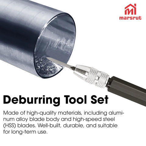 4 Piece Triangular Scraper Deburring Tool Set With Adjustable Trimming Blades And SC1300 Handle for fabrication on metal pipe