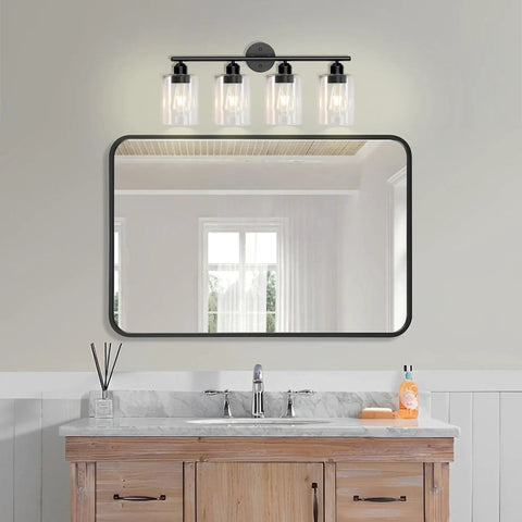 Outdoor Wall Light Fixtures With Clear Glass Shade For Bath, Mirror, Kitchen And Exterior Use, above bathroom mirror