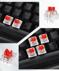 Red Switch Replacement Kit with 3 Pin Mechanical Keyboard Switches for crisp typing on black keyboard, universal use