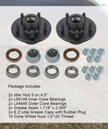 Image showing Trailer Idler Hub Kit Five On Four Point Five Inch Bolt Pattern For 3500 Lb Axles One Half Inch Twenty Thread Set Of Two