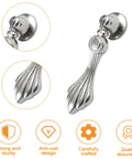 Six Pack Vintage Zinc Alloy Pendant Pulls Featuring Knockout Fluted Tear Drop Shape And Slick Silver Plate Finish for cabinet door hardware.