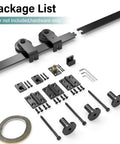 Heavy Duty Bifold Barn Door Hardware Kit 40 Inch Track System For Up To Two 19 Inch Panels, Mounting Hardware Displayed