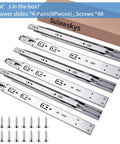 12 Inch Drawer Slides 4 Pairs Soft Close Full Extension Ball Bearing Side Mount Rails with screws included