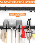 Easy Install Garage Tool Organizer Wall Mount Kit With 11 Pieces And Eight Heavy Duty Hooks holding tools, max load 500lbs