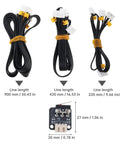 3D Printer Stepper Motor X Y Z Axis Cable Kit With 3 XYZ End Stop Switches For Ender 3 Series Upgrade showing cable lengths and switch dimensions