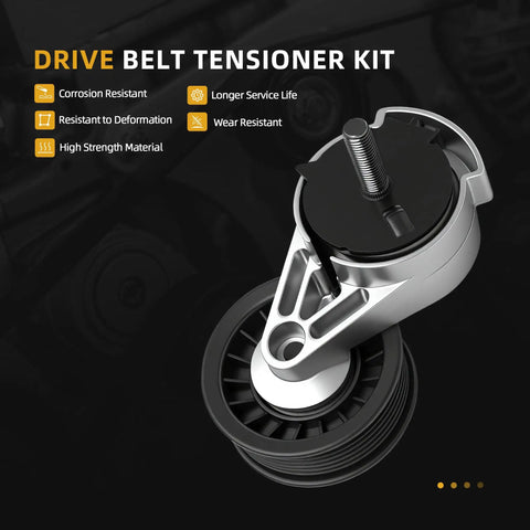 Belt Tensioner Serpentine Belt Idler Pulley Kit For Dodge Trucks And SUVs 3.9L 5.2L 5.9L 1992 2003 Fits D150 D250 D350 Dakota Durango Ram 1500 2500 3500 W150 W250 W350 Replacement drive belt tensioner and idler pulley