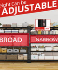60 Inch Wide Heavy Duty Garage Storage Shelves, 72 Inch Tall Metal Racking System That Holds Up To 3000 Pounds Per Shelf, Perfect For Tires, Large Boxes, Fish Tanks, Reptile Enclosures, Tools And More, adjustable height storage rack with broad and narrow shelf setup