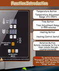 Control panel of No Sweat Heavy Duty Electric Coffee And Nut Roaster with temperature and time settings for easy use.