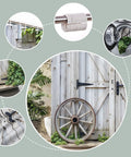 Farmhouse Shower Curtain With Green Ivy Leaves And Gray Wood Plank Look And Country Cabin Vibe Durable Polyester With Hooks