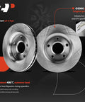 Beefed Up Front Vented Disc Brake Rotors And Ceramic Pads Kit For Chrysler Town And Country Grand Caravan 08 Through 16 Journey 09