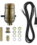 Antique Brass Lamp Rewire Kit With 12 Foot Polarized Cord Rock Solid Socket Replacement, includes socket and hardware.