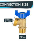 Two Pack Brass Boiler Drain Valve Three Quarter Inch MIP to Three Quarter Inch MHT Plumbing Fitting Blue For Boiler and External Water Service