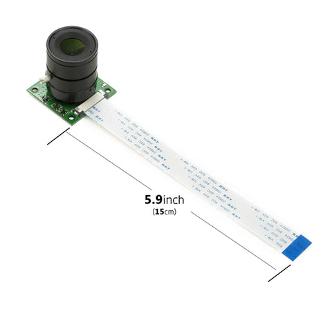 Raspberry Pi Camera Module With Interchangeable CS Mount Lens for Pi 5 4 3 3B Plus, 5MP OV5647, 1080P, with 5.9 inch ribbon cable