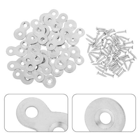 Heavy Duty Dual Hole Rock Solid Desk Fasteners With Screws Clips 30 Pcs Iron Tabletop Connectors Prepunched No Burrs