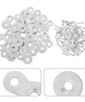 Double Hole Tabletop Metal Connectors With Screws Prepunched Silver Fastener Plates for DIY Furniture Projects