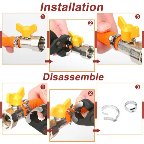 Step-by-step use of 600 Piece 22 Size Single Ear Crimp Hose Clamp Kit For Auto Projects And Home DIY, 304 Stainless Steel Pinch Clamps.