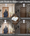 Motion Sensor Light Socket For E26 And E27 Bulbs Smart Auto On Off Lighting Adapter installed in hallway ceiling lamp