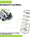 Side view of compression spring, 5/8 in OD, 1-1/2 in length, 0.041 in wire, tempered steel, silver; pack of 4