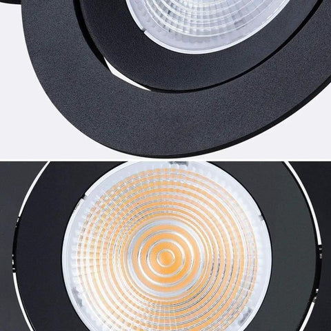 WKNHHL Recessed Lighting Housing Trim Kits Ultra Slim Led Embedded Downlight Black Aluminum Panel Ceiling Lights Round Ceiling Spotlight for Commercial Home,White Light_5W,Natur with two light settings.