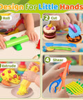 Dough tool set for kids, 22 pieces with rolling pins, scissors, mini knife, 3D molds, silicone mat and storage box