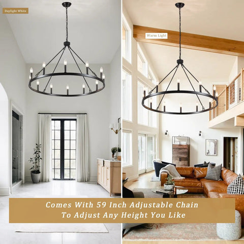 Matte Black 8 Light Farmhouse Chandelier Industrial Pendant Light Fixture For Dining Room Kitchen Living Room Foyer Ceiling Hanging Candle Chandeliers With Adjustable Height And Rustic Modern Vibe Perfect For Dining Table Nook And Kitchen Ambience