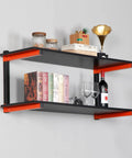 Three Layer Wall Mounted Storage Rack For Long Items Like Lumber And Pipes Heavy Duty Garage Shed Shelving Black Two Pack Scratch Resistant Space Saving Organizer