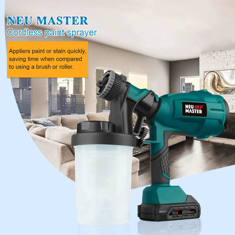 HVLP Electric Paint Sprayer Handheld With 1200ml Detachable Canister for ceilings, fences, cabinets, and decks in living room view