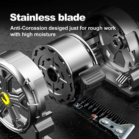 25 Foot Stainless Steel Tape Measure With Waterproof And Rustproof Build For Tough Construction Sites Retractable Hollow Shell Design For Quick Mud And Water Discharge Easy To Clean Dustproof Durability For Real Pros On The Job, stainless blade