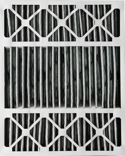 Two Pack 20X25X5 MERV 12 Plus Carbon Air Filters For HVAC, Honeywell Replacement, Actual Size 19 7/8 X 24 7/8 X 4 3/8, Activated Carbon Pleated Filter For Home Comfort Odor Reduction And Easy Fit