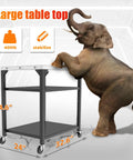 Movable Pizza Oven Table And Prep Cart For Outdoor Grills showing large tabletop with 400 lb load capacity and lockable wheels