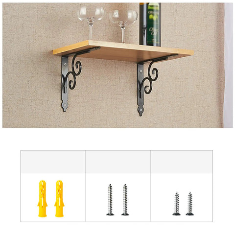 Heavy Duty L Shape Wall Mount Shelf Brackets With Screws Built Like A Tank Rock Solid Floating Shelf Support, 11.4 inch black iron bracket.