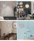 Wall clocks in various room decors showcasing style options for Wooden Clock Hands Replacement Kit 5.11 Inch Clock Pointer Plates For DIYers Crafting And Clock Repair Bronze Tone Movement Parts Easy Install Upgrade Your Timepiece With Durable Wood Finish For Custom Clocks.