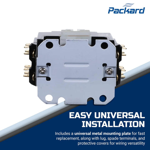 Hecka Reliable 2 Pole Contactor With 40 Amp Output And 24V Coil Handles 600V AC Jobs Smooth metal mounting plate and spade terminals.