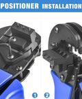 Solar Crimping Tool Kit For Solar Panel Installation showing positioner installation with close-up on crimper components.