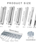 Snap Rivet Setter Kit 11 Piece Set With 7 Snap Fastener Tools Leather Hole Punch 2.5mm And 3mm Base And Mini Anvil