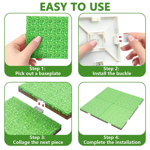 Steps to use Magnetic Baseplate Set For Kids 4x4 Magnetic Building Blocks Grassland Theme STEM Toys For Boys And Girls Age 3 Plus