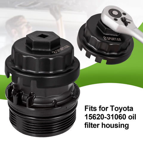 Cap Style Oil Filter Wrench Snug No Slip Fit 64mm With 14 Flutes For Toyota And Lexus Three Eighths Drive Cap Tool