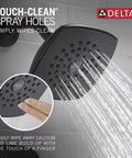 Modern 14 Series Matte Black Shower Faucet Trim Kit With Head And Handle Set T142339-BL-PP spraying water