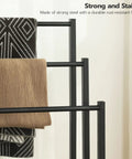 Close-up of Free Standing Towel Rack And 3 Tier Blanket Organizer Space Saver For Home No Clutter Industrial Metal Rack