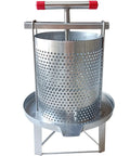 Smooth Operator Manual Honey Press And Beeswax Extractor Machine With Heavy Duty Stainless Steel Frame, close-up view of perforated basket.