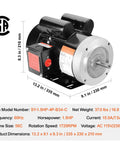 Industrial Grade 1.5HP Electric Motor 1725 RPM Dual Voltage 115V 230V 56C Frame Air Compressor Motor Single Phase